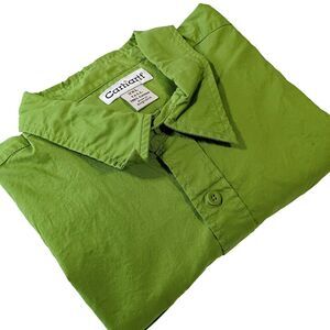 Carhartt Green Short Sleeve Button Up Shirt Men's 2XLT Tall 100% Cotton